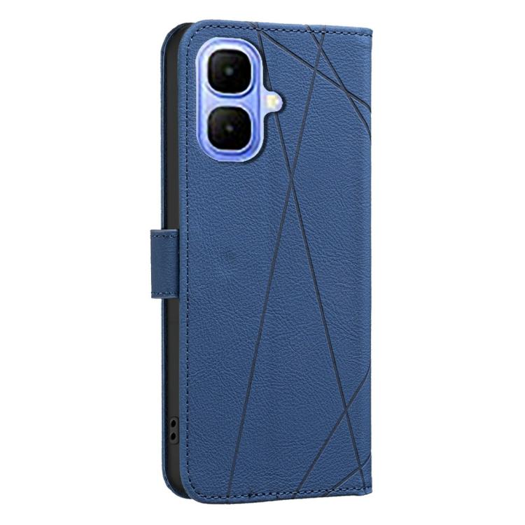 Funda de cuero RFID con patrón geométrico para Infinix Smart 10 4G (azul)