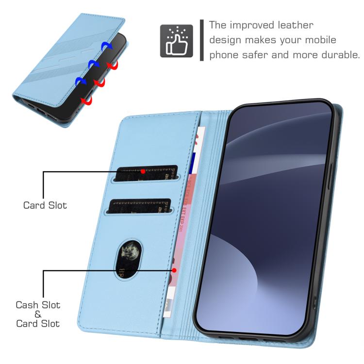 Funda de cuero retro con relieve para itel A90 (azul claro)