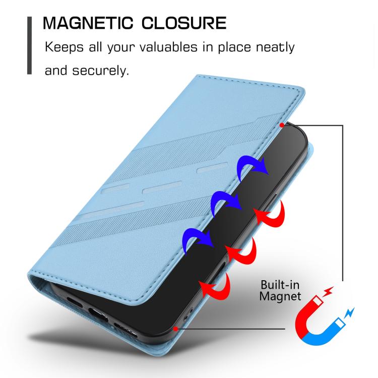 Funda de cuero retro con relieve para itel A90 (azul claro)