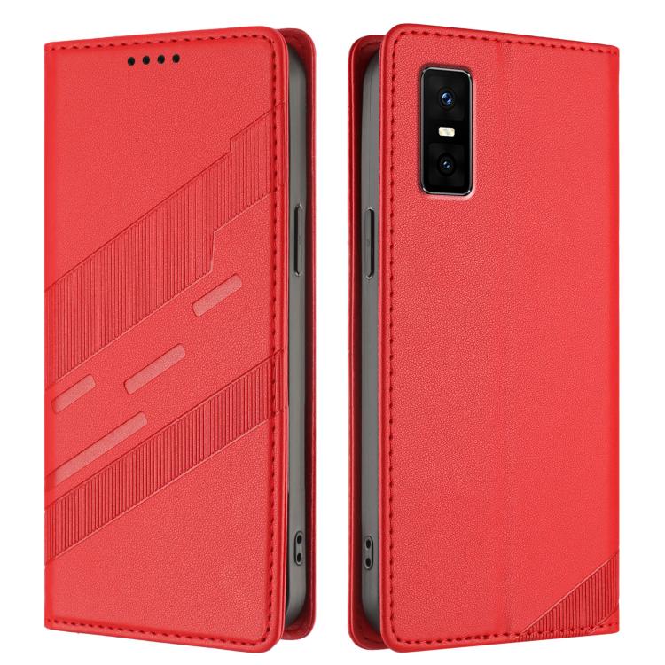 Funda de cuero retro con relieve para Infinix GT 30 Pro (rojo)