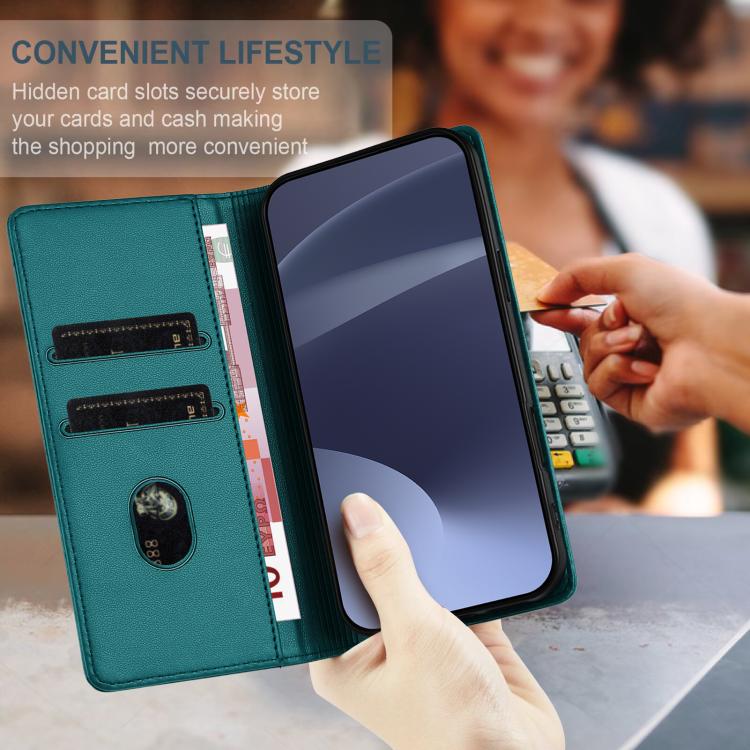 Funda de cuero retro con relieve para Infinix GT 30 Pro (verde oscuro)