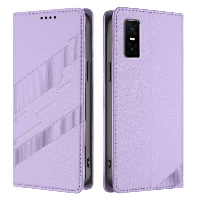 Funda de cuero retro con relieve para Infinix GT 30 Pro (morado claro)