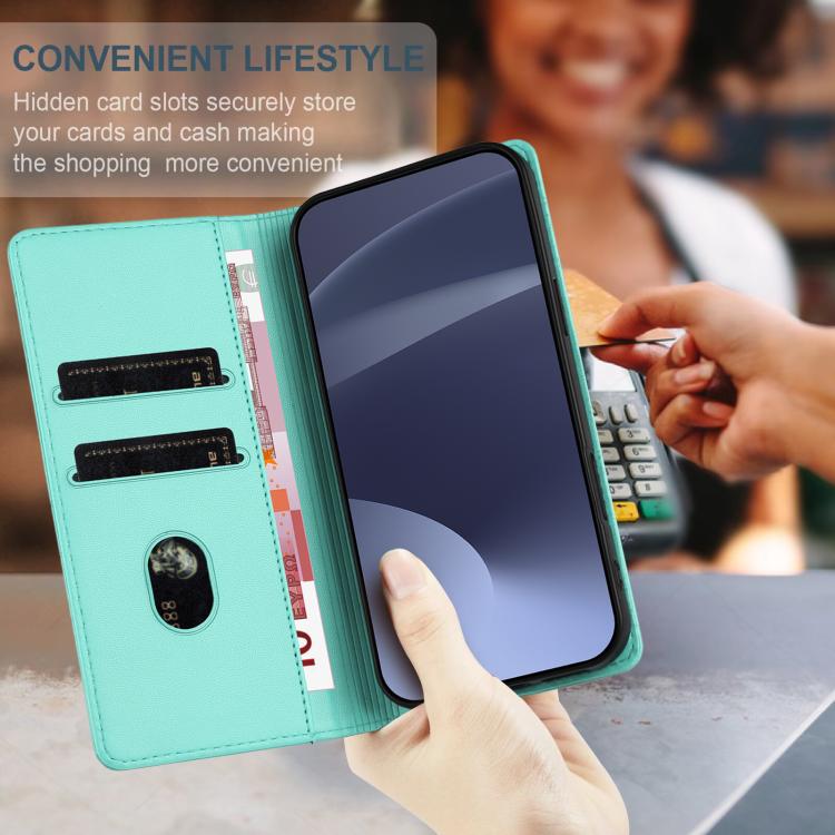Funda de cuero retro con relieve para Infinix Note 50 Pro+ 5G (verde menta)