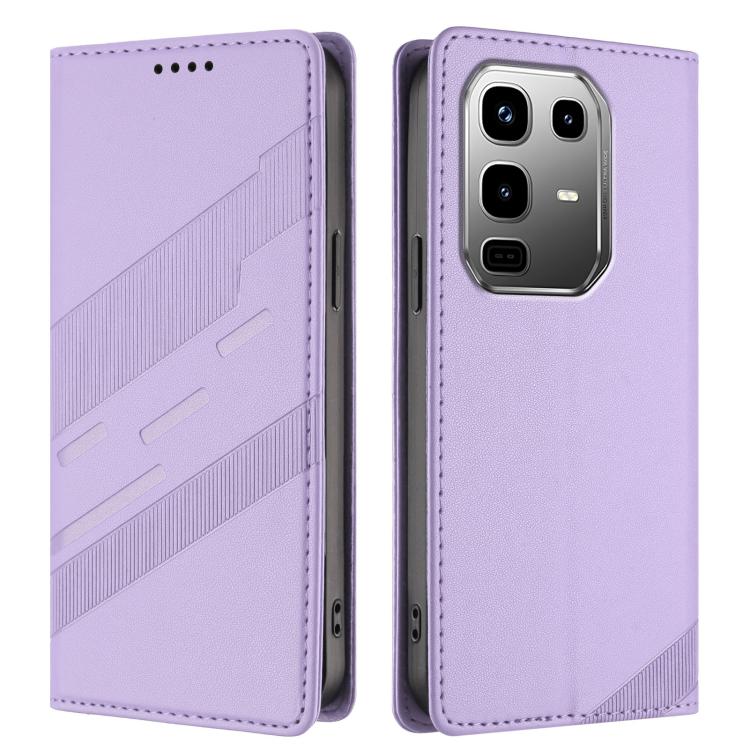Funda de cuero retro con relieve para Infinix Note 50 Pro+ 5G (morado claro)