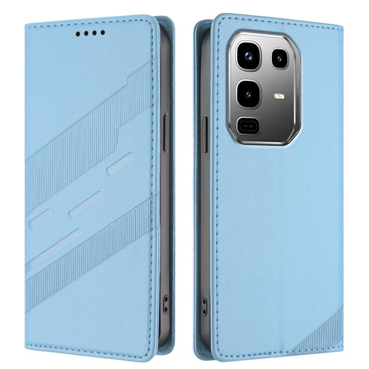 Funda de cuero retro con relieve para Infinix Note 50 Pro+ 5G (azul claro)