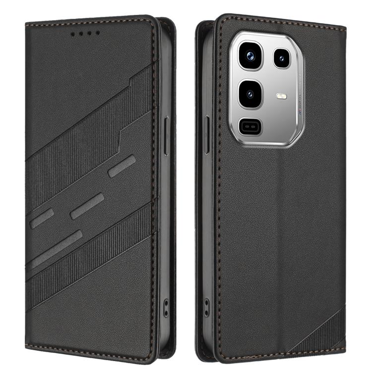 Funda de cuero retro con relieve para Infinix Note 50 Pro 4G (negro)