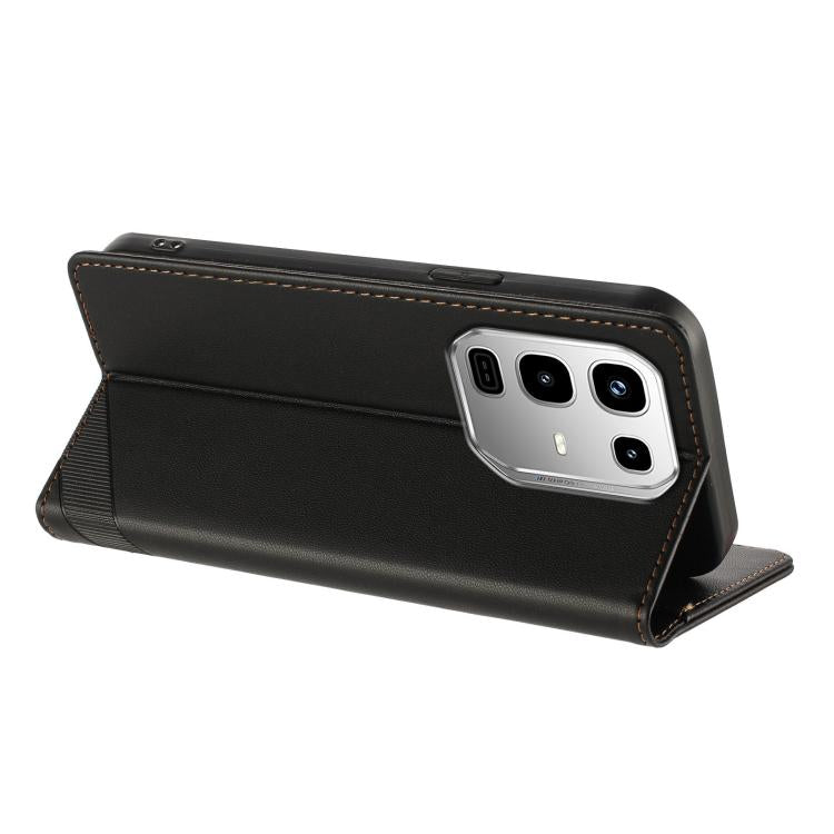 Funda de cuero retro con relieve para Infinix Note 50 Pro 4G (negro)
