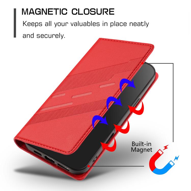 Funda de cuero retro con relieve para Infinix Note 50 Pro 4G (rojo)