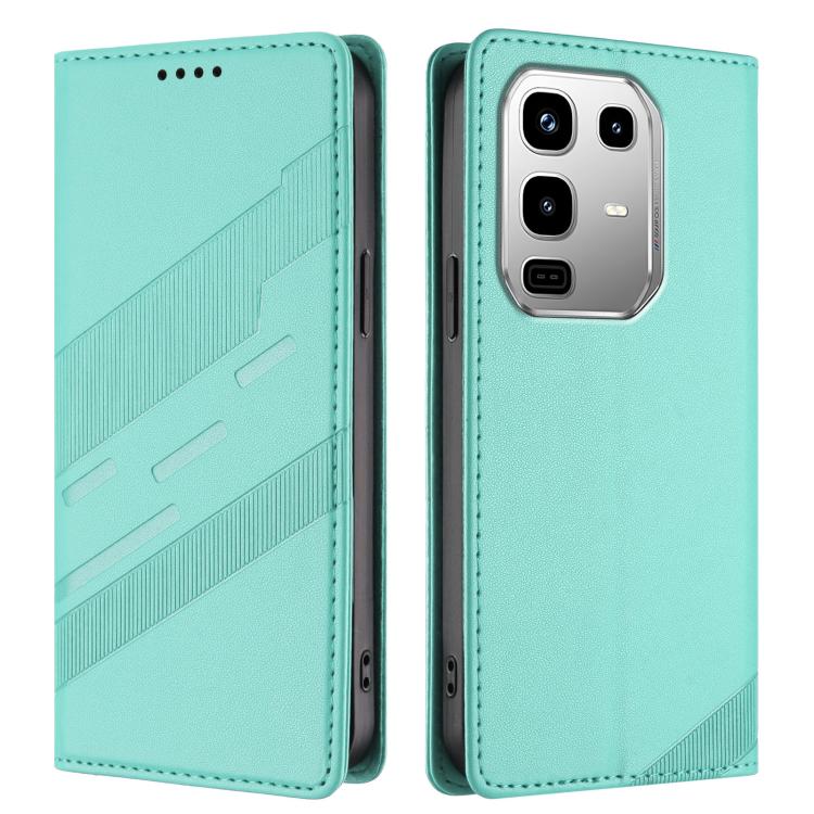 Funda de cuero retro con relieve para Infinix Note 50 Pro 4G (verde menta)