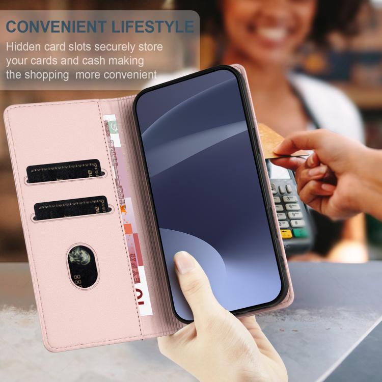 Funda de cuero retro con relieve para Infinix Note 50 Pro 4G (rosa)