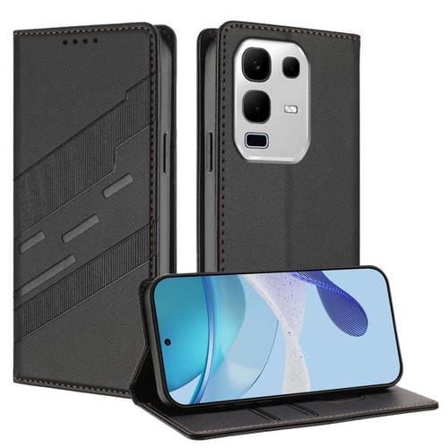 Funda de cuero retro con relieve para Infinix Note 50x 5G (negro)