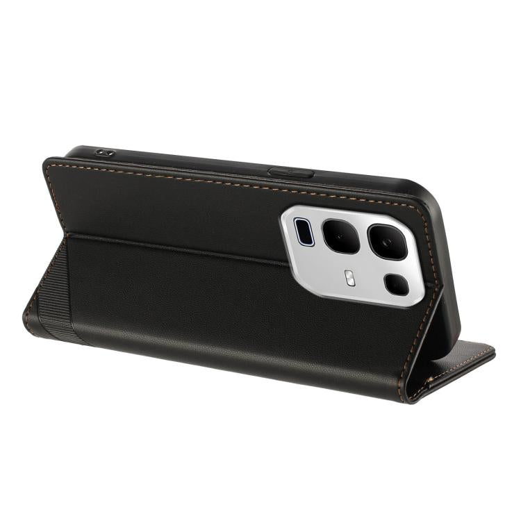 Funda de cuero retro con relieve para Infinix Note 50x 5G (negro)