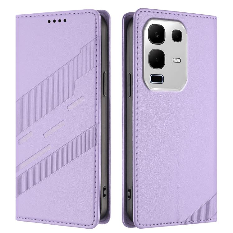 Funda de cuero retro con relieve para Infinix Note 50x 5G (morado claro)
