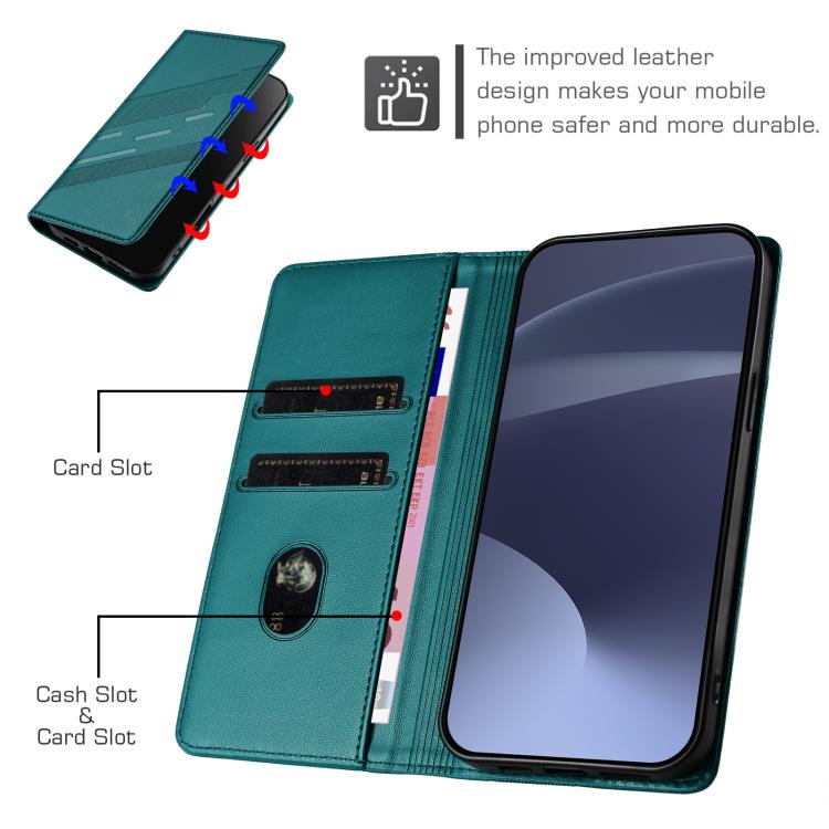 Funda de cuero retro con relieve para Infinix Smart 10 Plus 4G (verde oscuro)