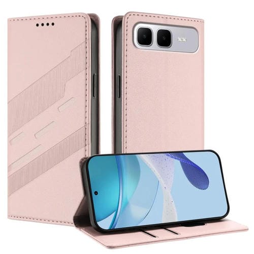 Funda de cuero retro con relieve para Infinix Smart 10 Plus 4G (rosa)