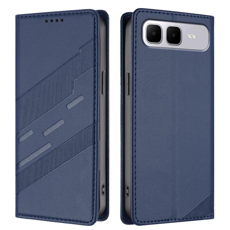 Funda de cuero retro con relieve para Infinix Smart 10 Plus 4G (azul oscuro)