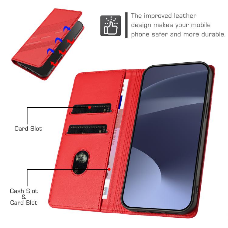 Funda de cuero retro con relieve para Infinix Smart 10 4G (rojo)