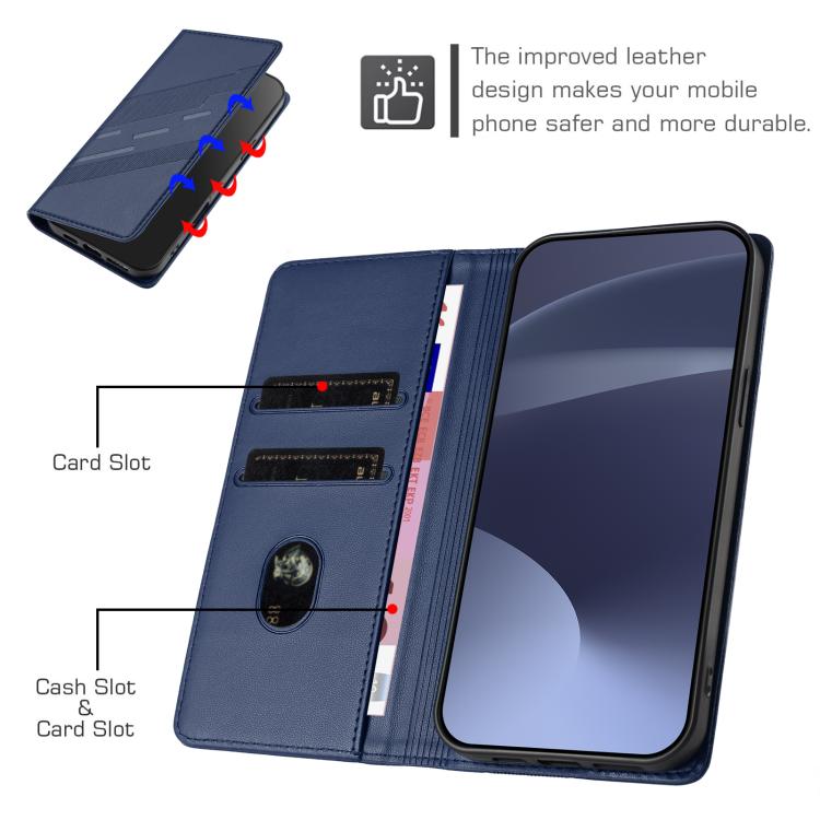 Funda de cuero retro con relieve para Infinix Smart 10 4G (azul oscuro)