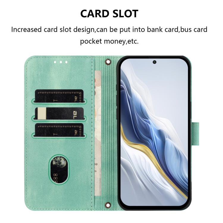 Funda de cuero retro con hebilla y empalme de línea para Xiaomi Civi 5 Pro 5G (menta)