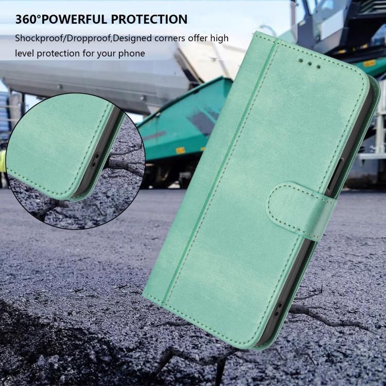 Funda de cuero retro con hebilla y empalme de línea para Xiaomi Civi 5 Pro 5G (menta)