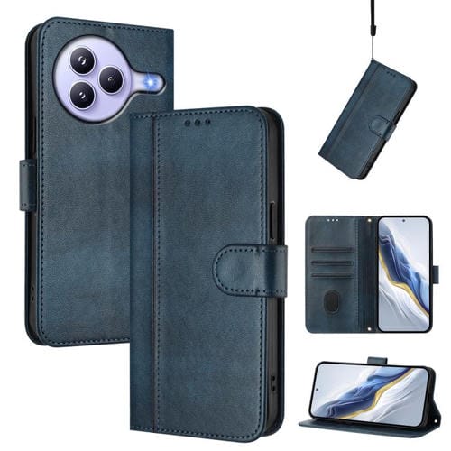 Funda de cuero retro con hebilla de empalme para Xiaomi Civi 5 Pro 5G (azul oscuro)
