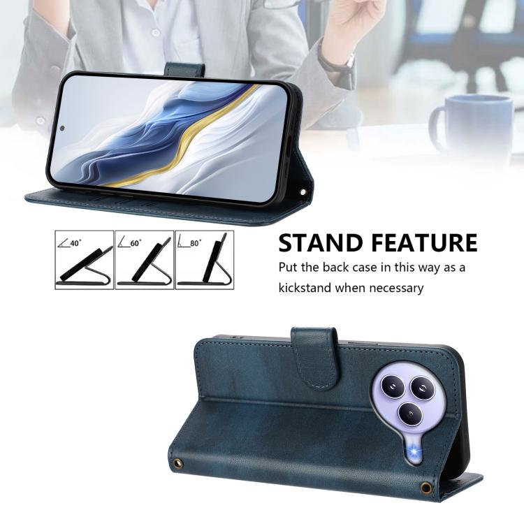 Funda de cuero retro con hebilla de empalme para Xiaomi Civi 5 Pro 5G (azul oscuro)