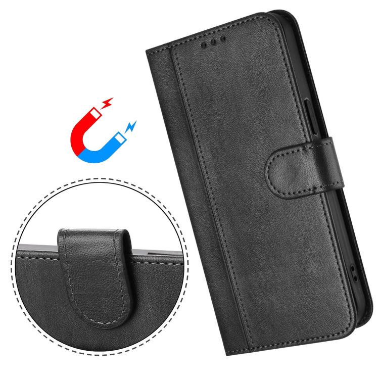 Funda de cuero retro con hebilla de empalme de línea para Xiaomi 15S Pro 5G (negra)