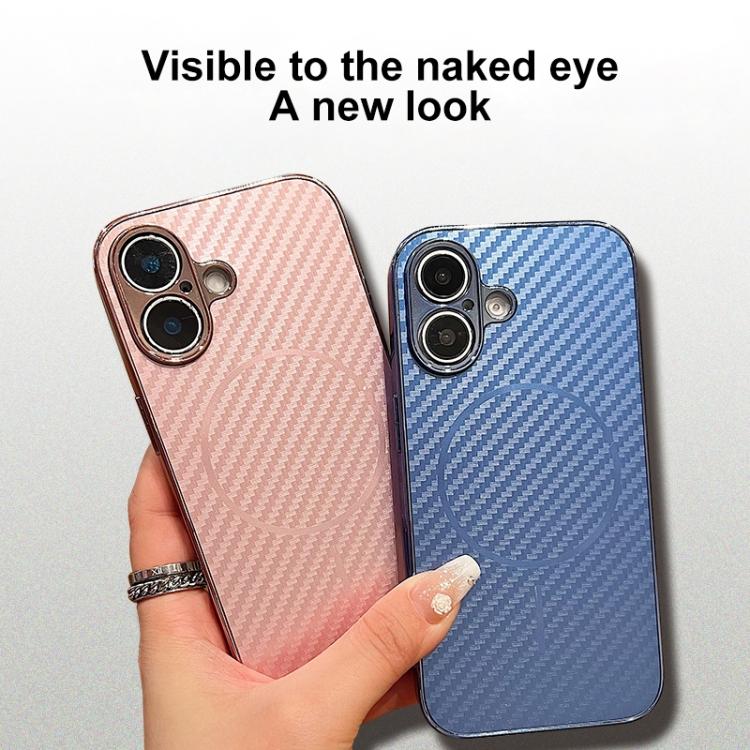 Funda de fibra de carbono con recubrimiento MagSafe para iPhone 16e (plateada)