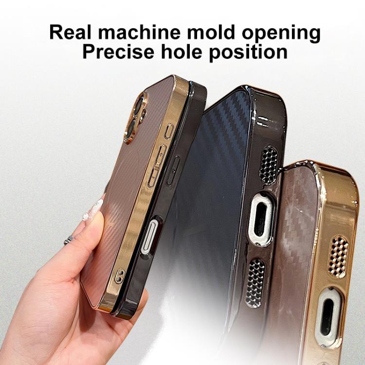 Funda de fibra de carbono con recubrimiento MagSafe para iPhone 16e (plateada)