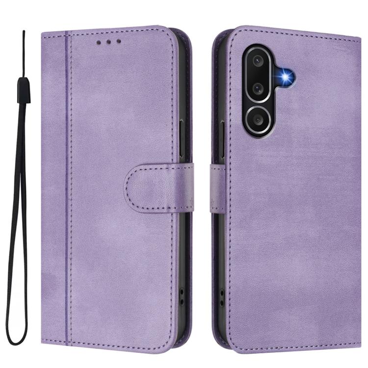 Funda de cuero retro con hebilla para Samsung Galaxy M56 5G (morado)