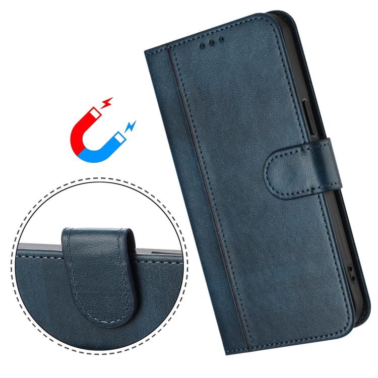 Funda de cuero retro con hebilla y empalme de línea para Samsung Galaxy A17 5G (azul oscuro)