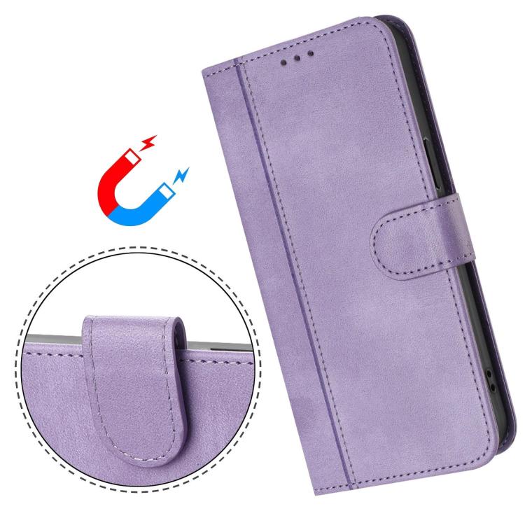 Funda de cuero retro con hebilla para Samsung Galaxy A17 5G (morado)