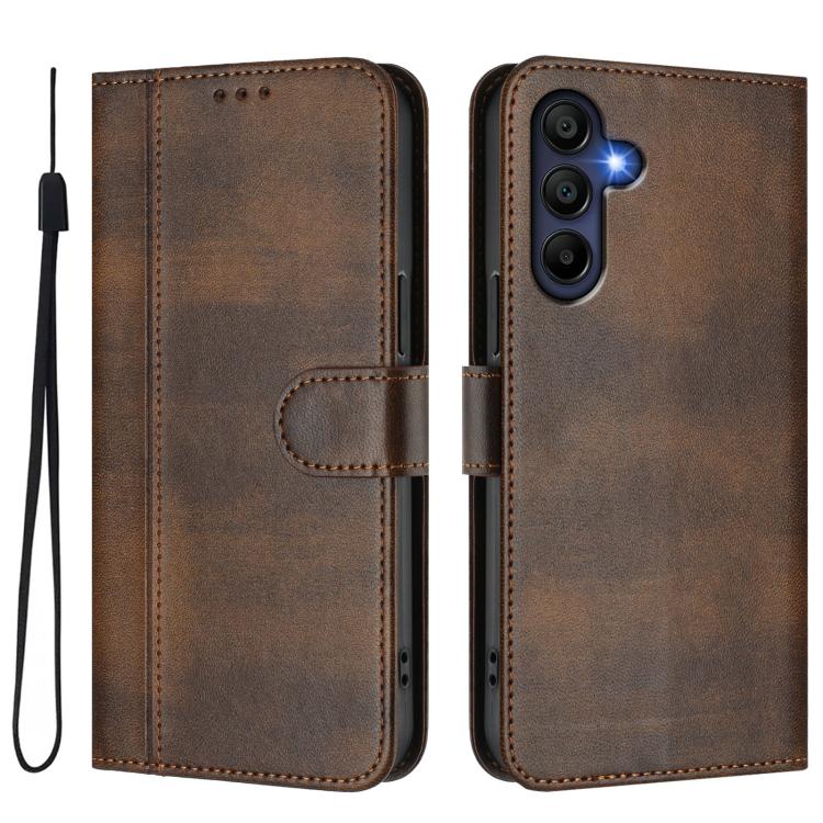Funda de cuero retro con hebilla para Samsung Galaxy A17 5G (marrón)