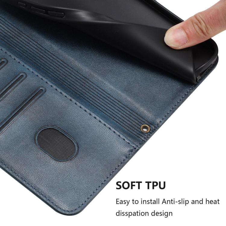 Funda de cuero retro con hebilla y empalme de líneas para Samsung Galaxy A07 4G (azul oscuro)
