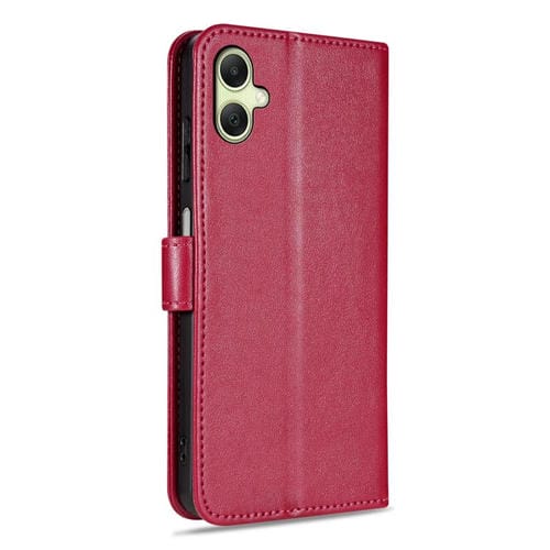 Funda de piel de oveja con tapa AZNS para Samsung Galaxy A07 4G (roja)