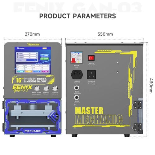 Machine Laminator Mechanic Gan-03 Fenix de 16 Pouces avec Prise USA