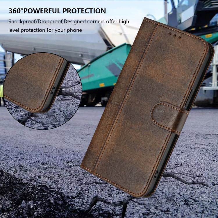 Funda de cuero retro con hebilla de empalme de línea para Huawei Nova 14 (marrón)