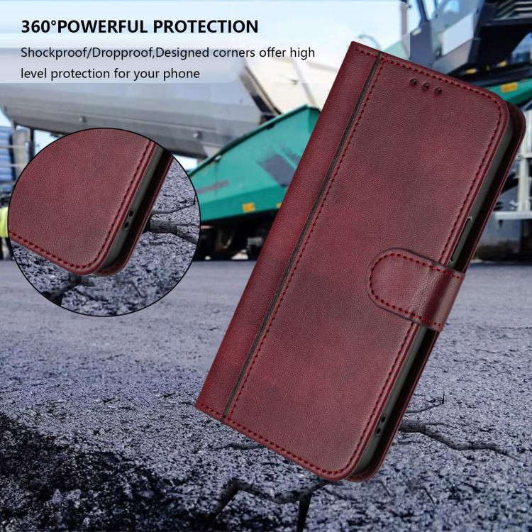 Funda de cuero retro con hebilla para Huawei Nova 14 Pro (rojo vino)