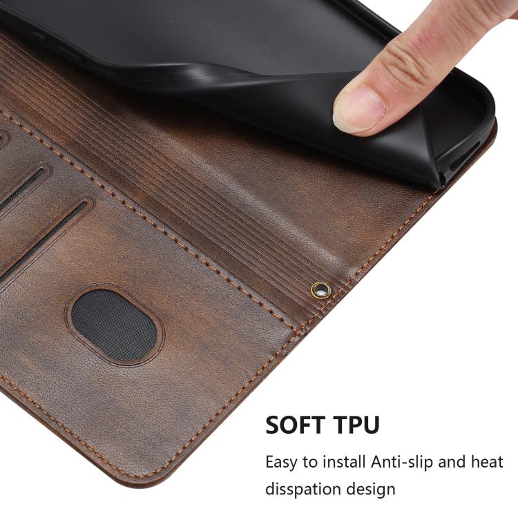 Funda de cuero retro con hebilla para Huawei Nova 14 Pro (marrón)