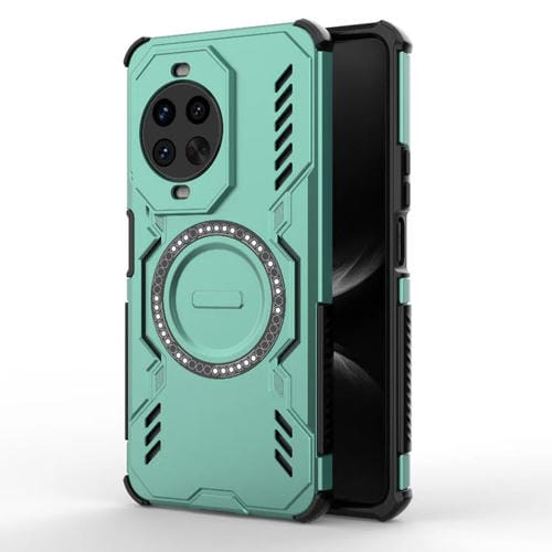 Funda a prueba de golpes con anillo magnético MagSafe y mariposa para Huawei nova 14 Pro 5G (verde claro)