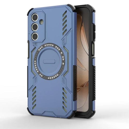 Funda con anillo magnético MagSafe y mariposa para Samsung Galaxy A15 5G (azul)