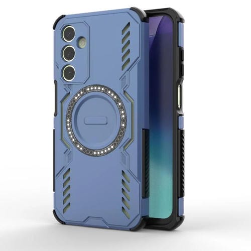 Funda con anillo magnético MagSafe y mariposa para Samsung Galaxy A25 5G (azul)