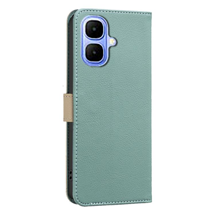 Funda de cuero RFID con estampado floral hueco para Infinix Smart 10 4G (verde)