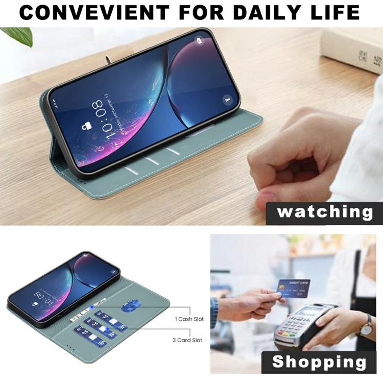 Funda de cuero RFID con estampado floral hueco para Infinix Smart 10 4G (verde)