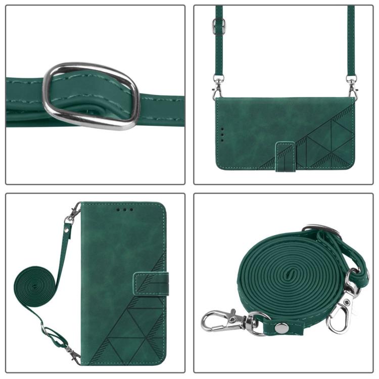 Funda de cuero con relieve 3D para TCL 605/60 SE (Verde)