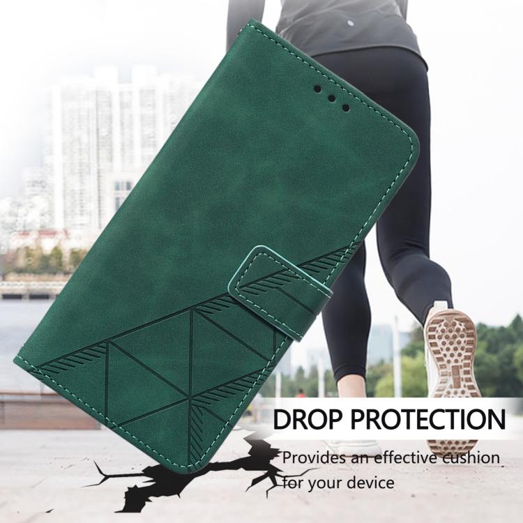 Funda de cuero con relieve 3D para TCL 605/60 SE (Verde)