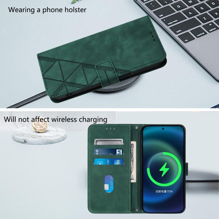 Funda de cuero con relieve 3D para TCL 605/60 SE (Verde)
