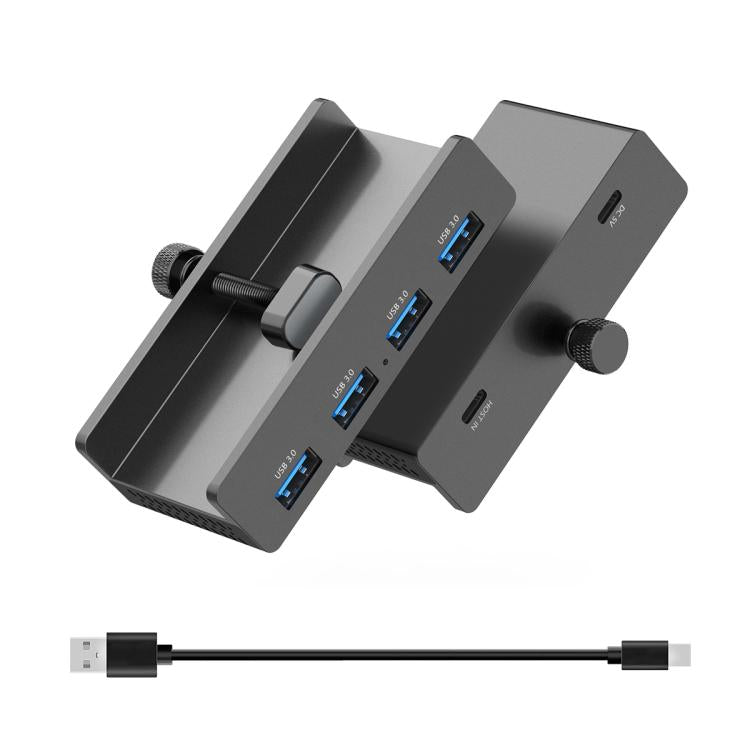 Concentrador de abrazadera ORICO HCL-4A-Pro 4 puertos USB 3.0 aleación de aluminio (Negro)