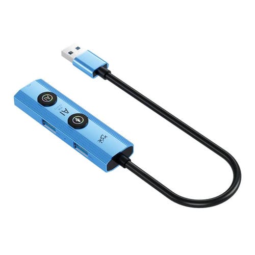 Adaptador concentrador USB 3.0 YCE V295A 5 en 1 con IA (Azul)