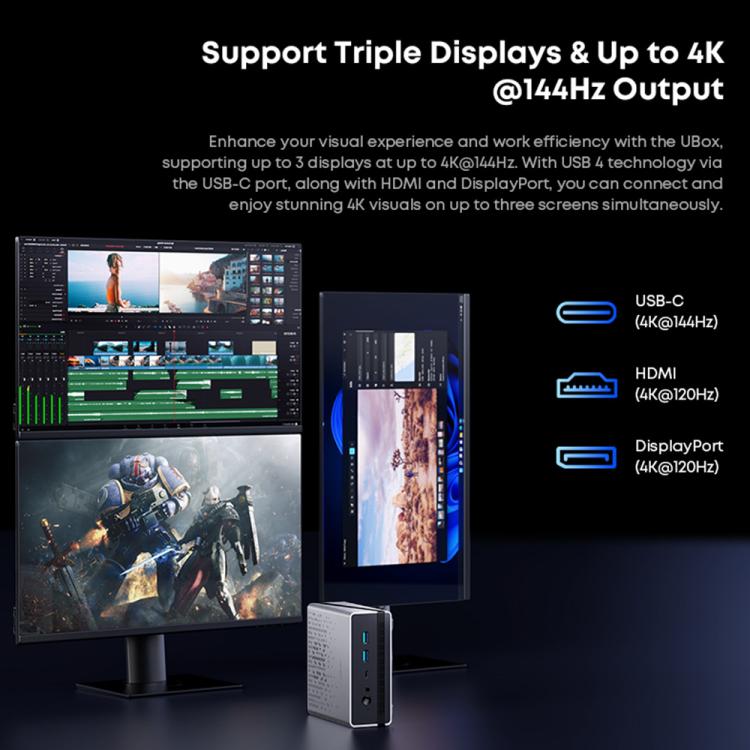 Mini PC CHUWI UBox con Windows 11, 16 GB + 512 GB, procesador AMD Ryzen 5 6600H (enchufe de la UE)